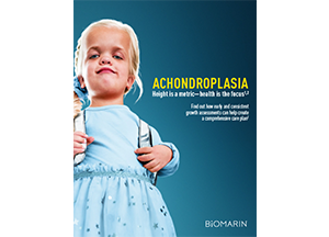 a young girl with achondroplasia on the cover of a brochure